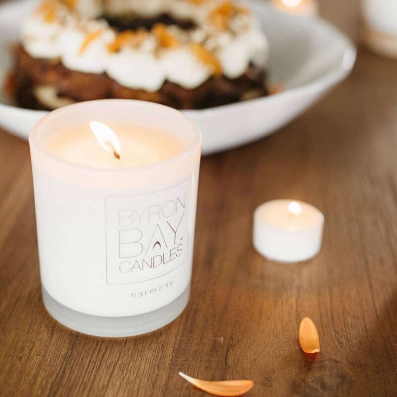 Harmony (pure essential oils of sweet orange, ylang ylang and rose geranium) Large 50 Hour Pure Soy Candle - 100% pure essential oils