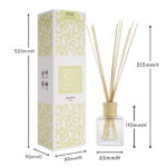 Lime Basil Mandarin reed diffuser with measurements Lime Basil Mandarin reed diffuser with measurements