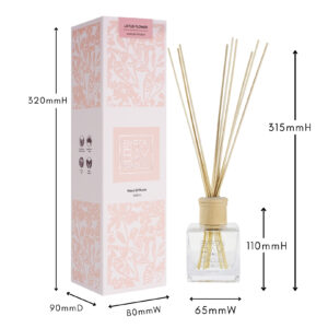 Lotus Flower reed diffuser with measurements