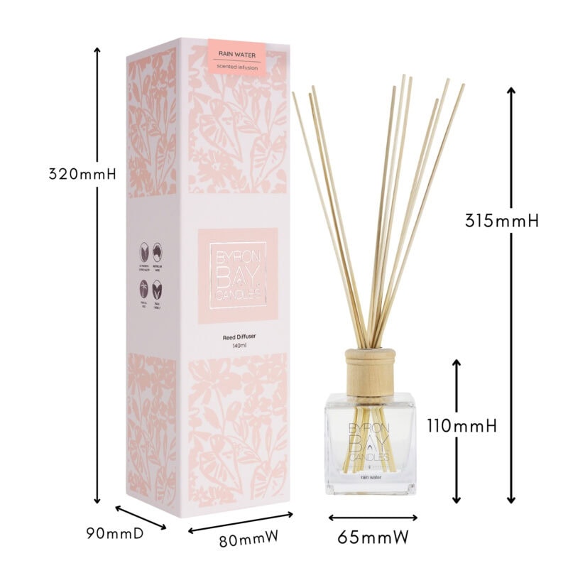 Rain Water reed diffuser with measurements Rain Water reed diffuser with measurements