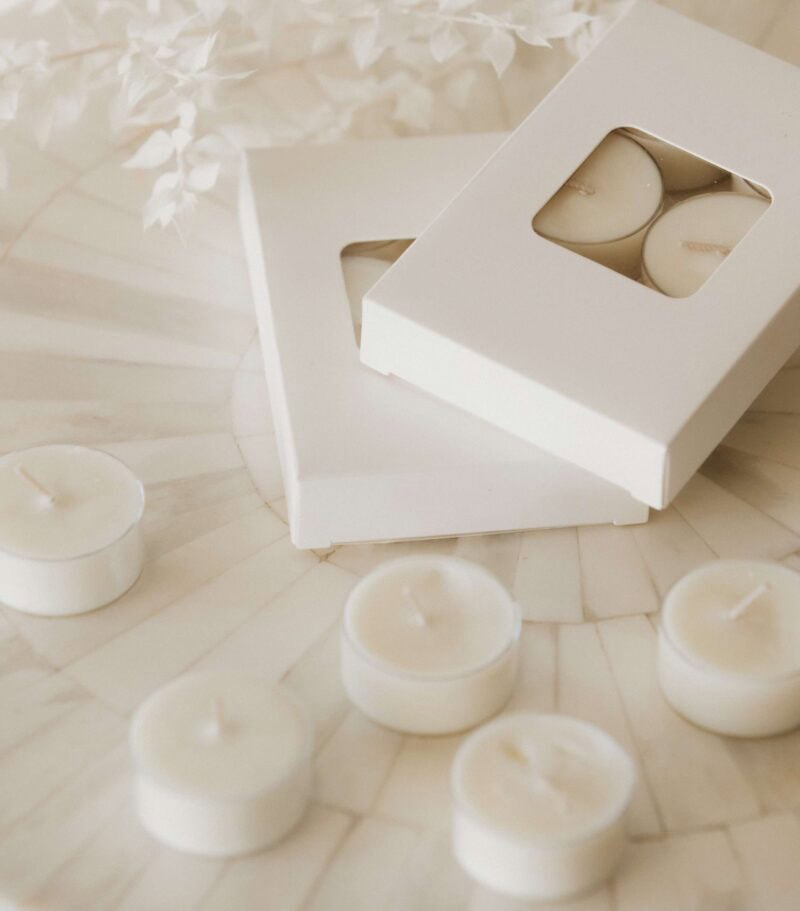 Unscented Pure Soy Wax Tea Light Candles - Set Of 6 | Coupons Excluded