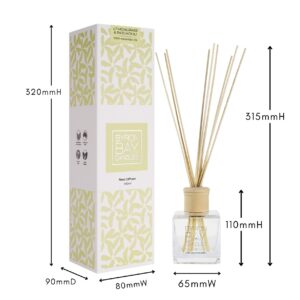 Lemongrass & Patchouli reed diffuser with measurements Lemongrass & Patchouli reed diffuser with measurements