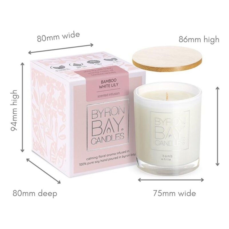 Bamboo White Lily 30 hour candle measurements Bamboo White Lily 30 hour candle measurements