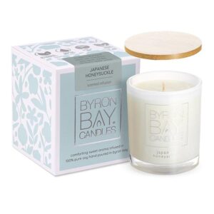 Japanese Honeysuckle Medium 30 Hour Pure Soy Candle Byron Bay Candles apanese Honeysuckle Medium 30 Hour Pure Soy Candle Byron Bay Candles