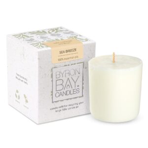 Sea Breeze Candle Jar Refill (100% pure essential oils aroma infused with cedar, rosewood and lemon) | Fits large 50 hour jar