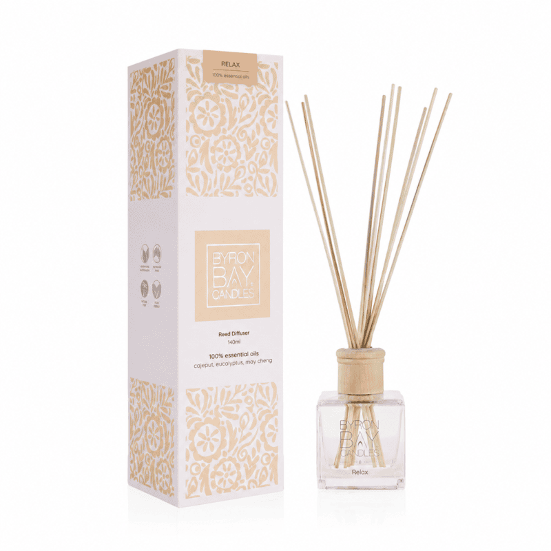 Relax Pure Essential Oils Reed Diffuser Byron Bay Candles Relax Pure Essential Oils Reed Diffuser Byron Bay Candles